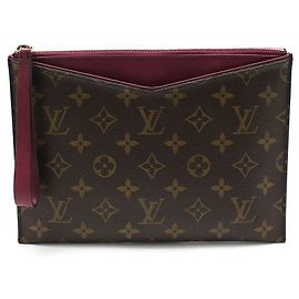 Louis Vuitton Clutch Palas Monogram com alça Marrom