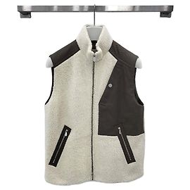 Hermès Gilet in pelle di agnello shearling Argento