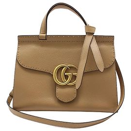 Gucci Bolsa de mão e de ombro GG Marmont Marrom