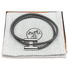 Hermès Tunis Tresee Bracelet Grey Epsom Brown