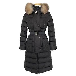 Moncler Chloe Fox Fur Women's Down Long Coat Black Black
