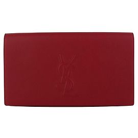 Saint Laurent Monogram Belle Du Jour Clutch Bag Red