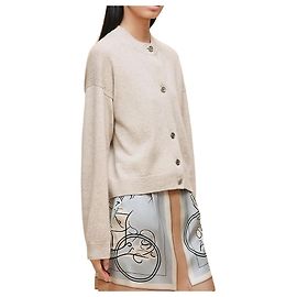 Hermès Cardigã de cashmere de manga longa para mulher Marrom