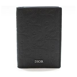 Dior Black Gravity Oblique Vertical Double Card Wallet Black