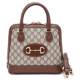 Gucci Borsa Tote e Borsa a Spalla Horsebit Small Top Handle Marrone