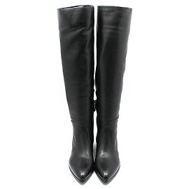 Prada Schwarze Cervone Lackleder-Stiefel Schwarz