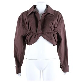 Jacquemus Cropped Langarmhemd Braun