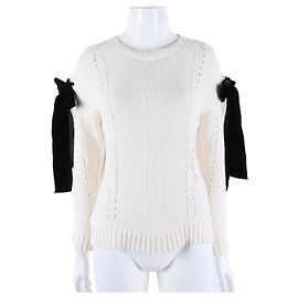 Pull en maille à manches longues Red Valentino Blanc