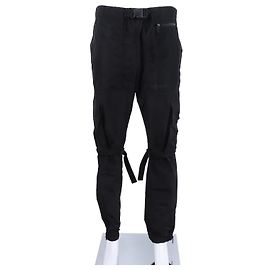 Off White Buckle Strap Cargo Banding Pants Black