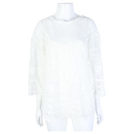 Chloé Blusa de renda de manga longa Chloe Branco