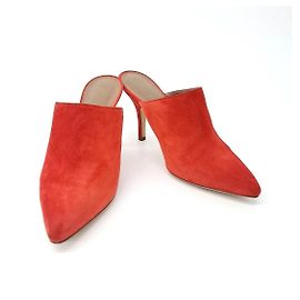 Hermès Mule de camurça Hermes Vermelho