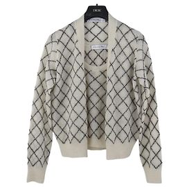 Dior Karo-Strick-Set aus Mohair-Alpaka-Mischung Größe Mehrfarben