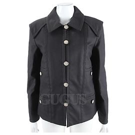Chanel Canvas-beschichtete Jacke Schwarz
