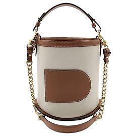 Delvaux Mini Bolsa Bucket de lona PIN Pang Pin com alça - Sem uso Marrom