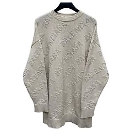 Balenciaga Oversized-Strickware mit Logo-Muster (Oversized Fit für Damen) Braun
