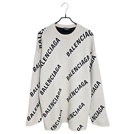 Balenciaga Maille Multi-Logo Blanc