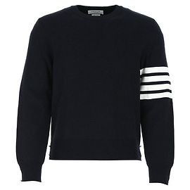 Thom Browne Diagonale Milano-Stich Strick navy Blau