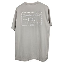 Dior T-Shirt mit besticktem Logo Silber
