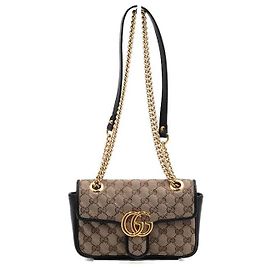 Gucci Mini Bolsa de Ombro e Bolsa Transversal em Canvas com Corrente Dourada Multicor