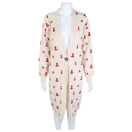 Hermès Langer Cardigan aus Kaschmir Weiß