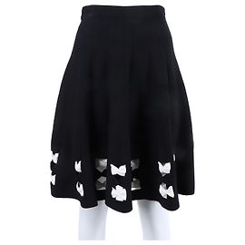 Alexander Mcqueen Jupe en maille à bordure élastique Noir