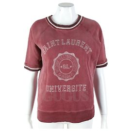 Saint Laurent Sweatshirt mit kurzen Ärmeln Rot