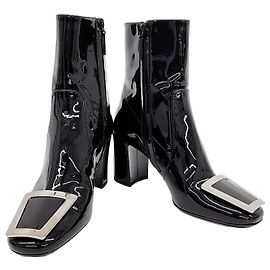 Saint Laurent Patent Boots Black