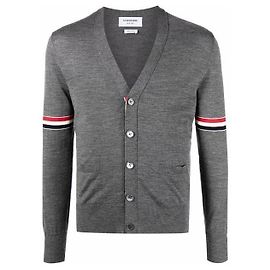Thom Browne Cardigan mit Streifen am Arm Braun