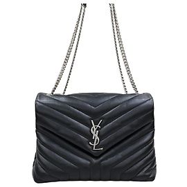 Saint Laurent Bolsa de ombro em couro matelassê Lulu Medium Multicor
