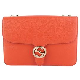 Gucci Bolso de Hombro con Cadena Interlocking GG Medium (Receipt) Naranja