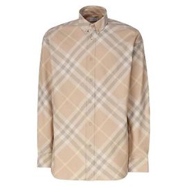 Burberry Camisa de algodón a cuadros Naranja