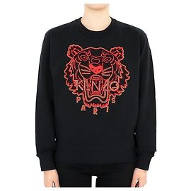 Kenzo Moletom vermelho com bordado de tigre para mulher (Black) CMB Multicor