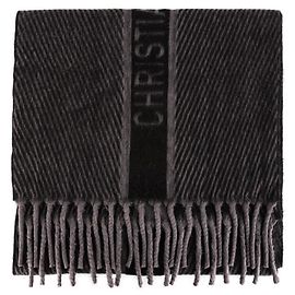 Dior Anthrazitfarbener Wollschal (Grau) Schwarz