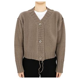 Acne Studios Damen V-Ausschnitt Wolle Crop Cardigan (Mood Brown) DLD Braun