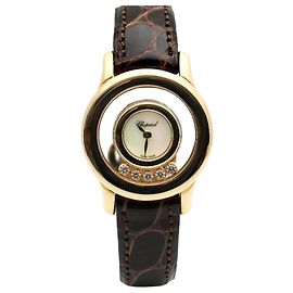Chopard Relógio Happy Small Floating Diamond de ouro para mulher Marrom