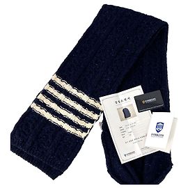 Thom Browne Cachecol com capuz e faixa diagonal Navy Azul