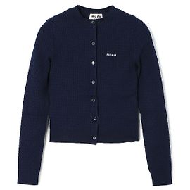 Miu Miu Cardigan aus Kaschmir und Seide Navy Schwarz