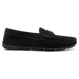 Prada Mocassins de conduite en daim Noir