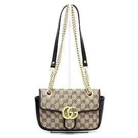 Gucci Mini Bolsa de Ombro e Bolsa Transversal em Canvas com Corrente Dourada Multicor