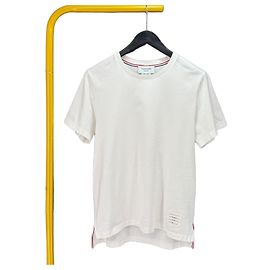 Thom Browne Three Stripes Kurzarm-T-Shirt Weiß Weiß