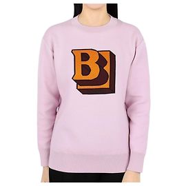 Burberry Strickpullover mit Rundhalsausschnitt und großem Logo (Rosa) Weiß