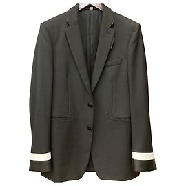 Burberry Blazer de corte clássico com detalhes em pele de cordeiro preto Preto
