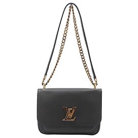 Louis Vuitton Bolsa de ombro Rockme Chain PM em couro preto Preto