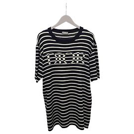 Dior Strick-T-Shirt mit schwarzem Logo-Streifen Schwarz