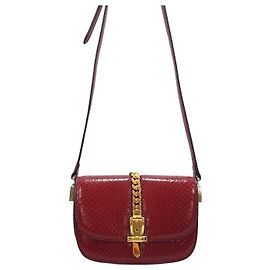 Gucci Bolsa transversal mini Silvie em python Vermelho