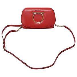 Salvatore Ferragamo Mini bolsa transversal com aba Gancini Prata