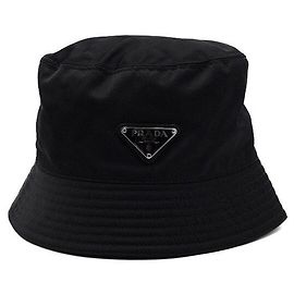 Prada Gorra Bucket de Rinylon con logotipo triangular Negro Negro