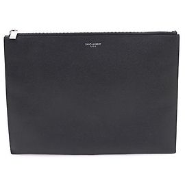 Saint Laurent Clutch e capa para tablet com zíper clássico Preto