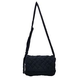 Borsa a tracolla con volant nera Small di Bottega Veneta Nero