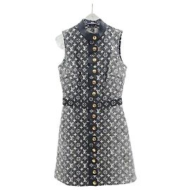 Louis Vuitton Monogram Denim Button Tab Dress Multiple colors